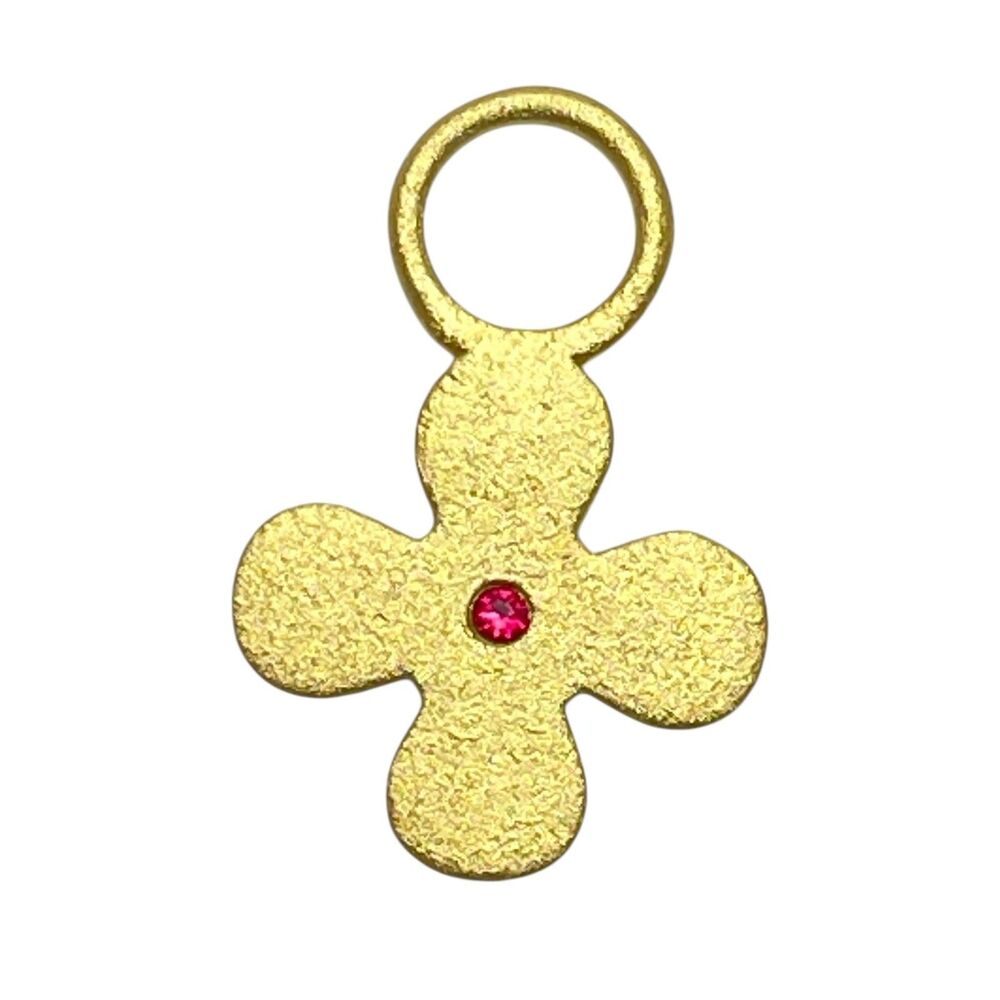 CHARM ME UP 22k gold ruby flower charm by DOROTA LASAK